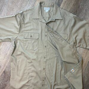 🛠️ Carhartt Tan Short Sleeve Work Shirt - Mens XL - Tough & Ready